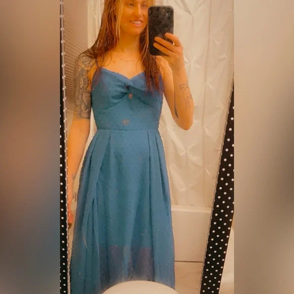 knee length dresses for ladies Dress Casual Maxi by Shein in Blue, Size:M